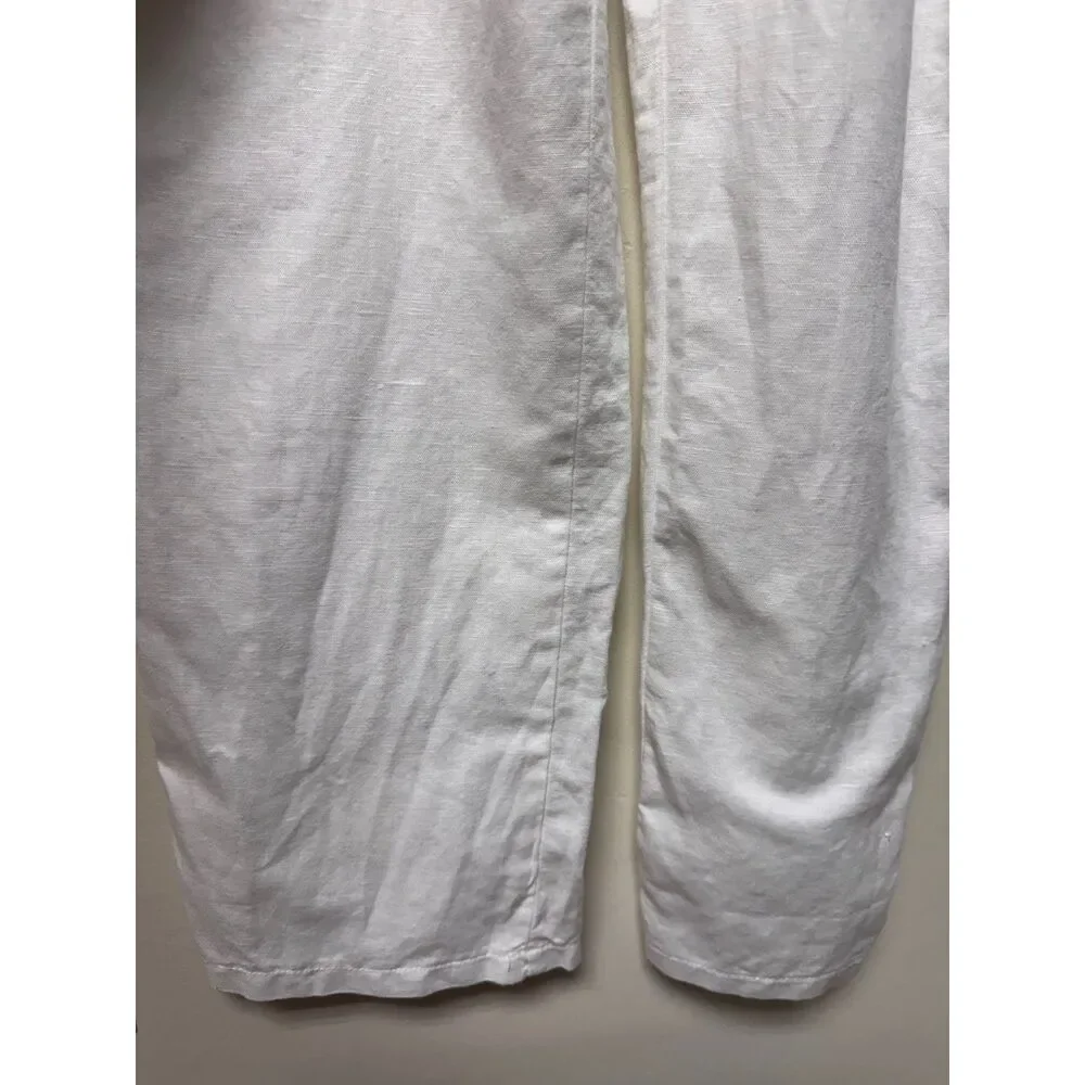 NWOT - ZARA Linen/Cotton Blend Belted Jumpsuit, Zip Fly, Roll Tab Sleeves, Sz S